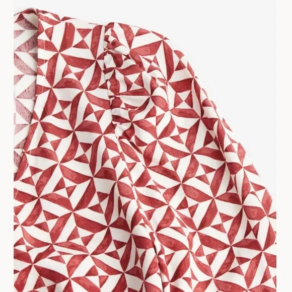 H&M Geometric Red and White Maxi Dress sz S - Picture 2 of 2